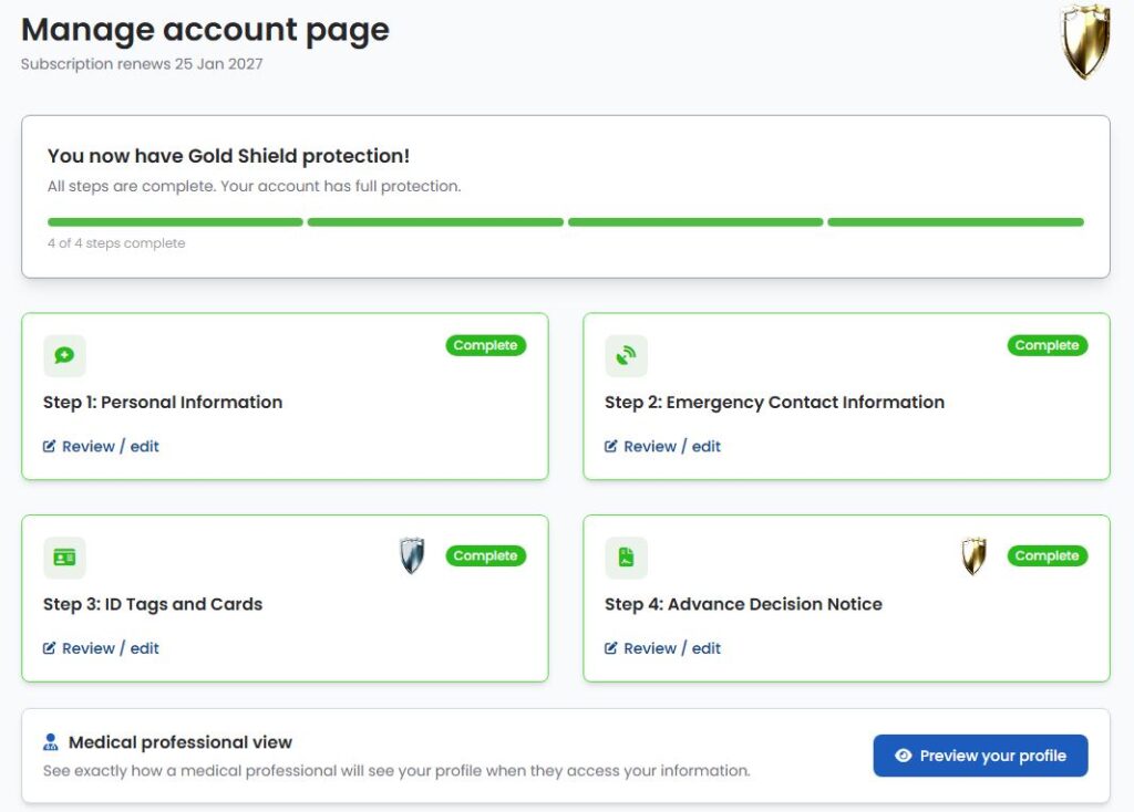Managing ADN with My Medical Choice online form